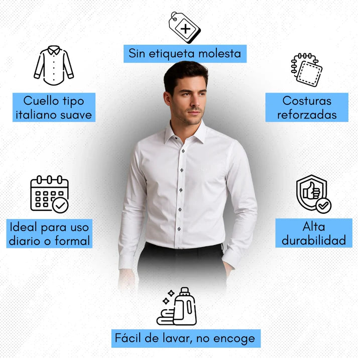 Elegant™ Camisa Seda Manga Larga