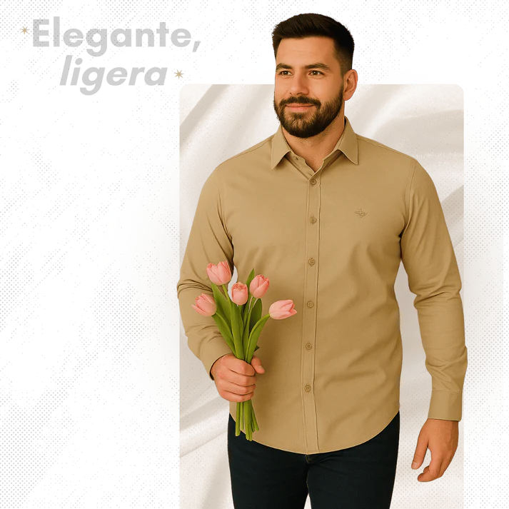 Elegant™ Camisa Seda Manga Larga