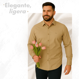 Elegant™ Camisa Seda Manga Larga
