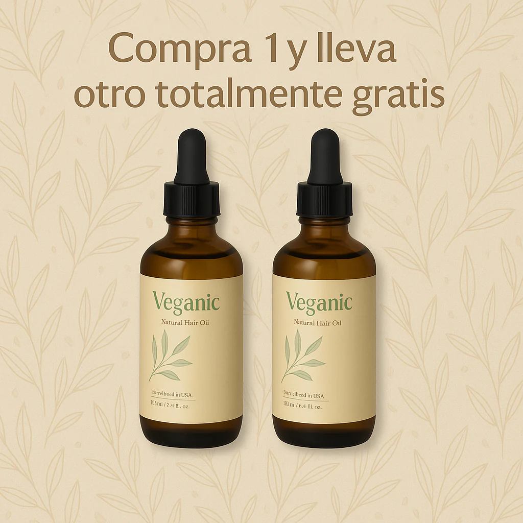 Veganic - Aceite natural para el crecimiento del cabello - LLEVA 2 / PAGA 1